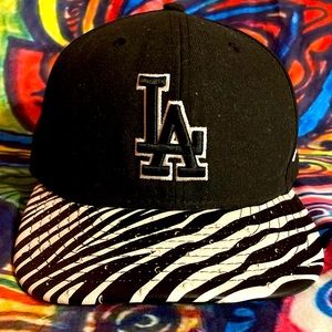 LA Dodgers New Era zebra print strap back hat